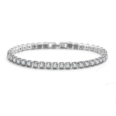 Silver-plated tennis bracelet