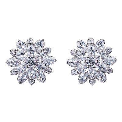 Flower earrings rhinestone