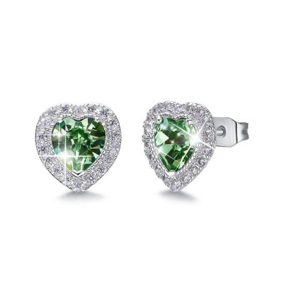 Green Heart Earrings