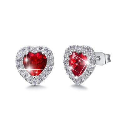 Red heart earrings