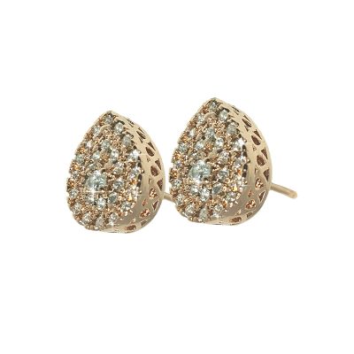 Rose drop earrings rhinestone