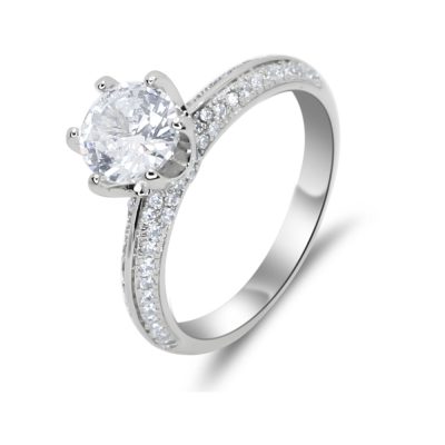 Rhinestone ring with large stone