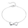Silver plated double heart bracelet