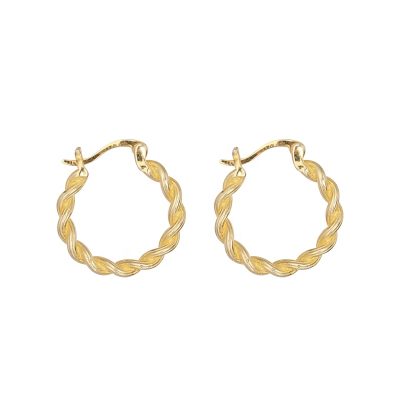 Gold-plated twisted earrings