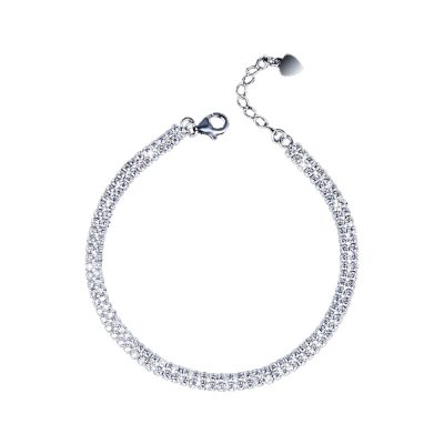 Silver-Plated Double Tennis Bracelet