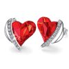 Red Swarovski heart earrings