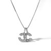 Silver-plated double C necklace