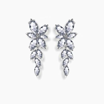 Long flower earrings