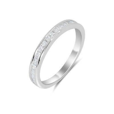 Silver-tone rhinestone ring