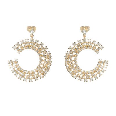 Zirconia rose earrings