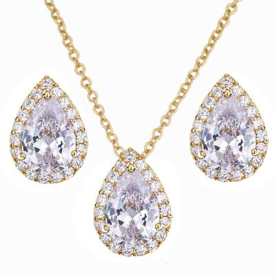 Drop necklace with earrings set