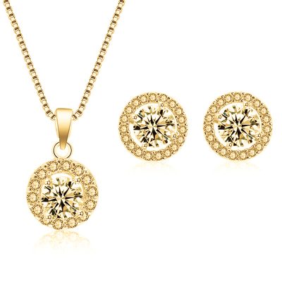 Round necklace with earrings set