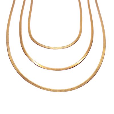 Rose gold-plated snake necklace set