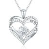 Silver-plated swarovski heart necklace