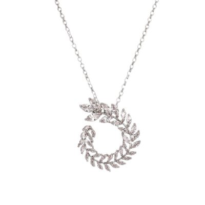 Silver-plated necklace with zirconia stones