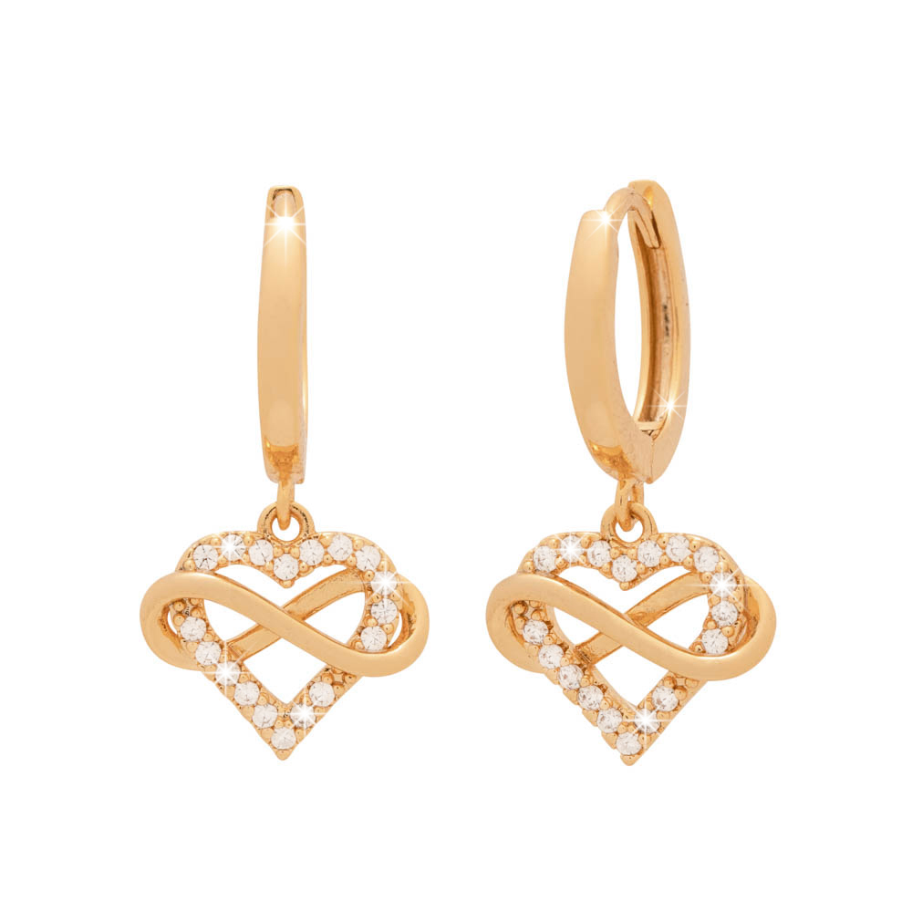 Goldplated Infinity Hartketting Oorbellen en Armband Goldplated Infinity Hartketting Oorbellen en Armband