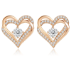 Gold-Plated Swarovski Hearts Earrings