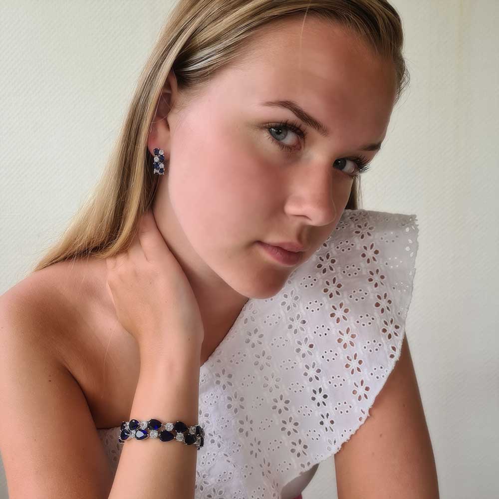 Blauwe Swarovski Oorbellen Blauwe Swarovski Oorbellen