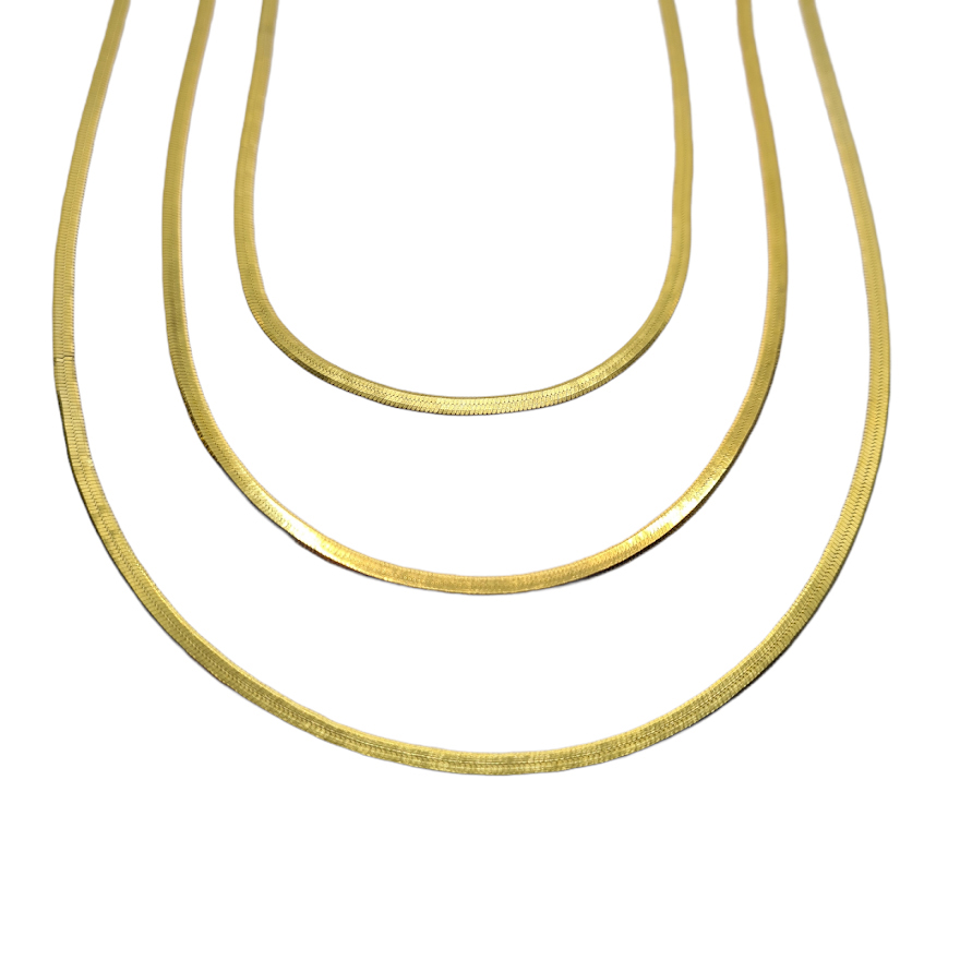 Goldplated Slangenketting set Goldplated Slangenketting set