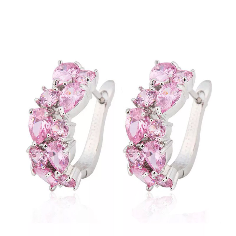 Roze-Swarovski-oorbellen Roze-Swarovski-oorbellen